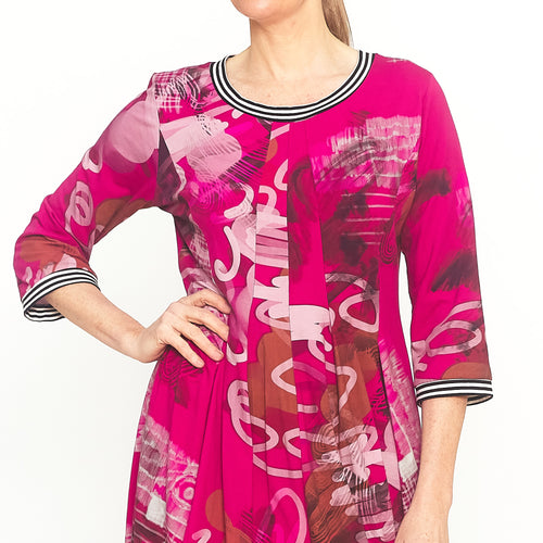 Genevieve Fuchsia Scribble Dress