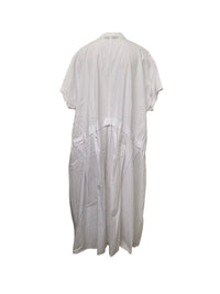 White Crinkle Shirt Dress