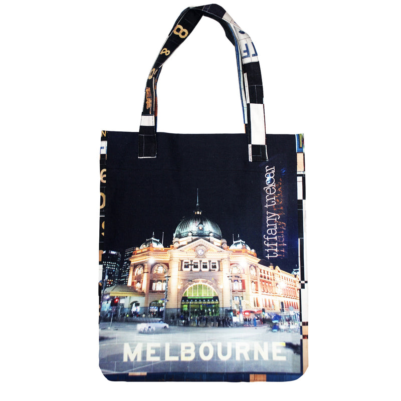 Tiffany Treloar, Printed Canvas Bag Flinders St Station - Tiffany Treloar