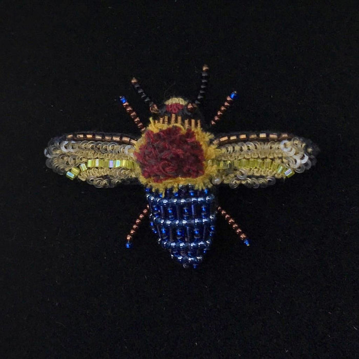 Trovelore, Blue Banded Bee Brooch - Tiffany Treloar