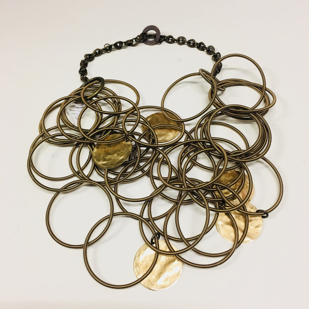 Monica Trevisi, T155 Large Loop Brass Necklace - Tiffany Treloar